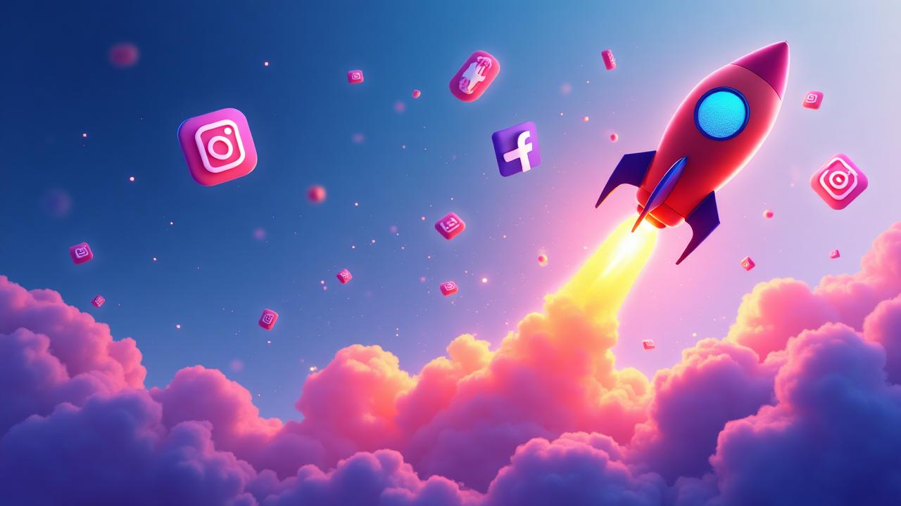 Social Media Growth Illustration